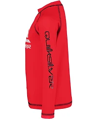 Quiksilver Little and Toddler Boys Long Sleeve Rashguard Striped Boardshorts, 2 Piece Set