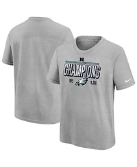 Nike Big Boys and Girls Heather Gray Philadelphia Eagles 2024 Nfc Champions Locker Room Trophy Collection T-Shirt