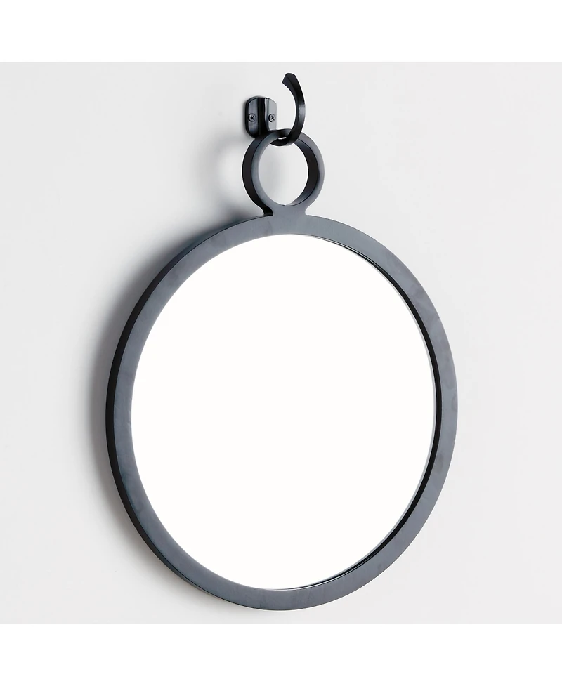 19.5"L x 0.75"H x 16"W Eliana Framed Round Decorative Wall Mirror