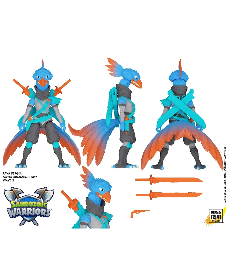 Boss Fight Studio Saurozoic Warrior Pava Pergia Futuristic, Armored Dinosaur Hero – Highly Articulated, Posable Collectible Action Figure with