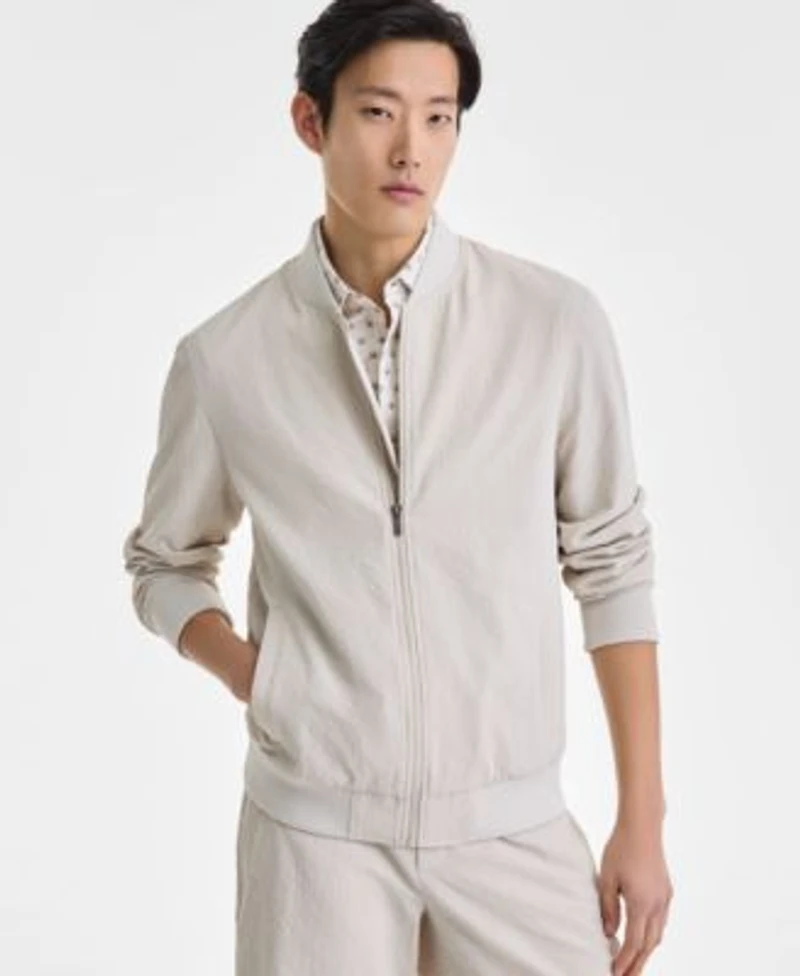 Alfani Mens Crewneck T Shirt Modern Puckered Shorts Modern Puckered Bomber Jacket Exclusively At Macys