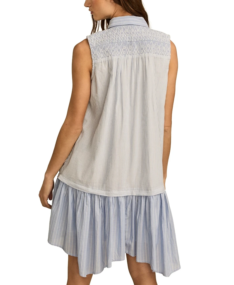 Lucky Brand Women's Breezy Cotton Sleeveless Shirt Dress