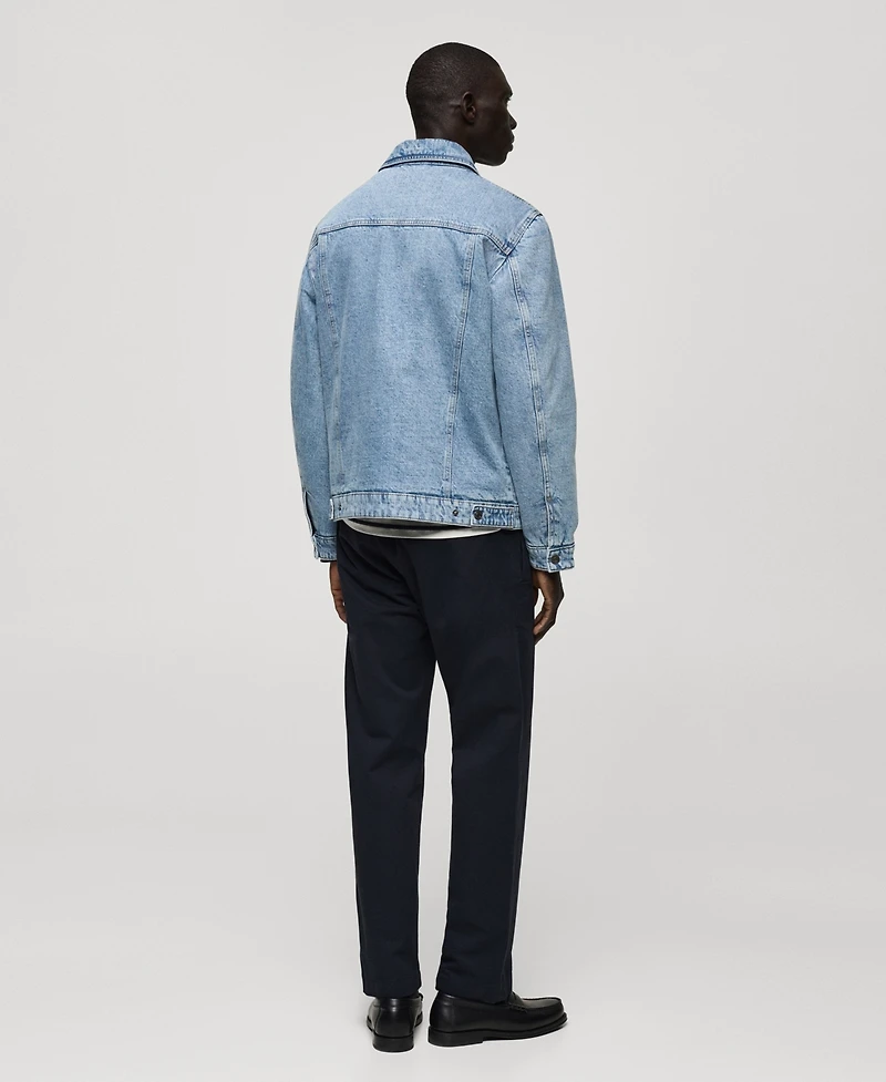 Mango Men's Quilted Denim Jacket