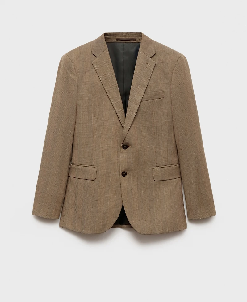 Mango Men's Prince Of Wales Slim-Fit Suit Blazer