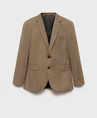 Mango Men's Prince Of Wales Slim-Fit Suit Blazer