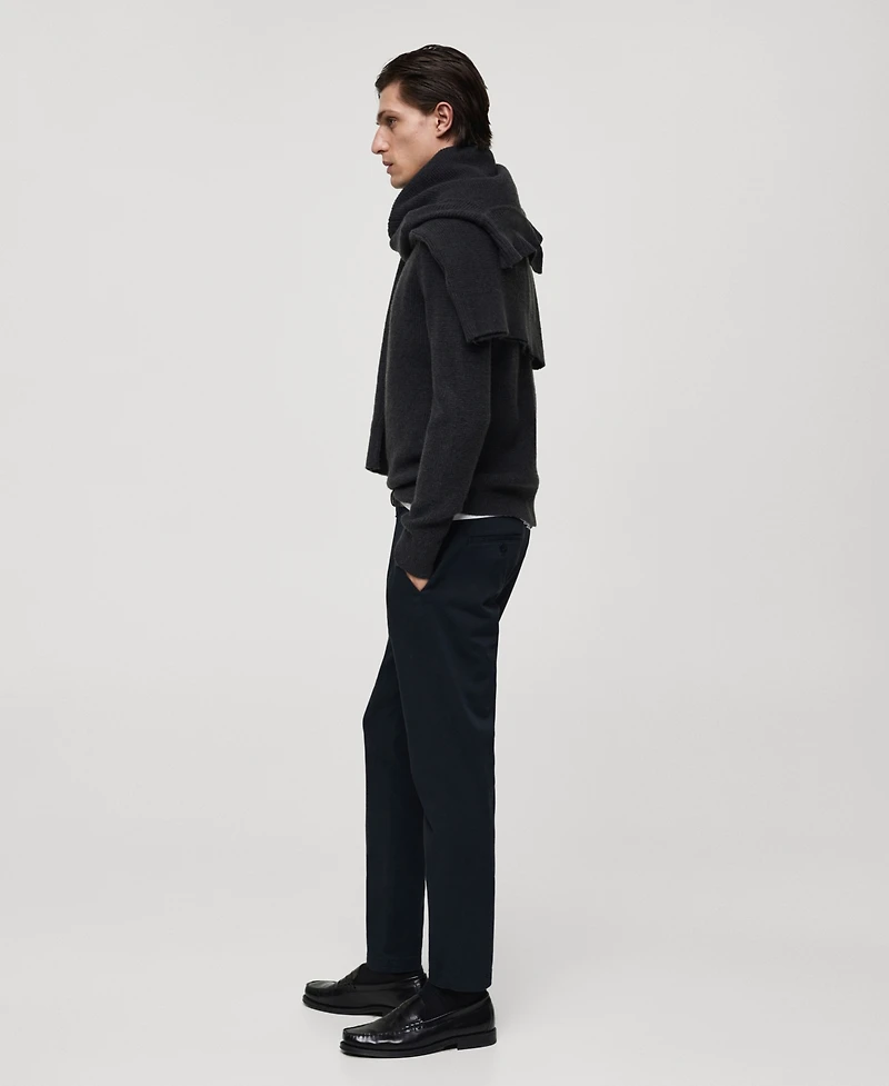 Mango Men's Slim-Fit Tapered Crop Chino Pants