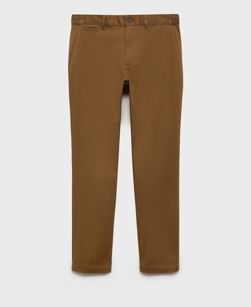 Mango Men's Slim-Fit Tapered Crop Chino Pants