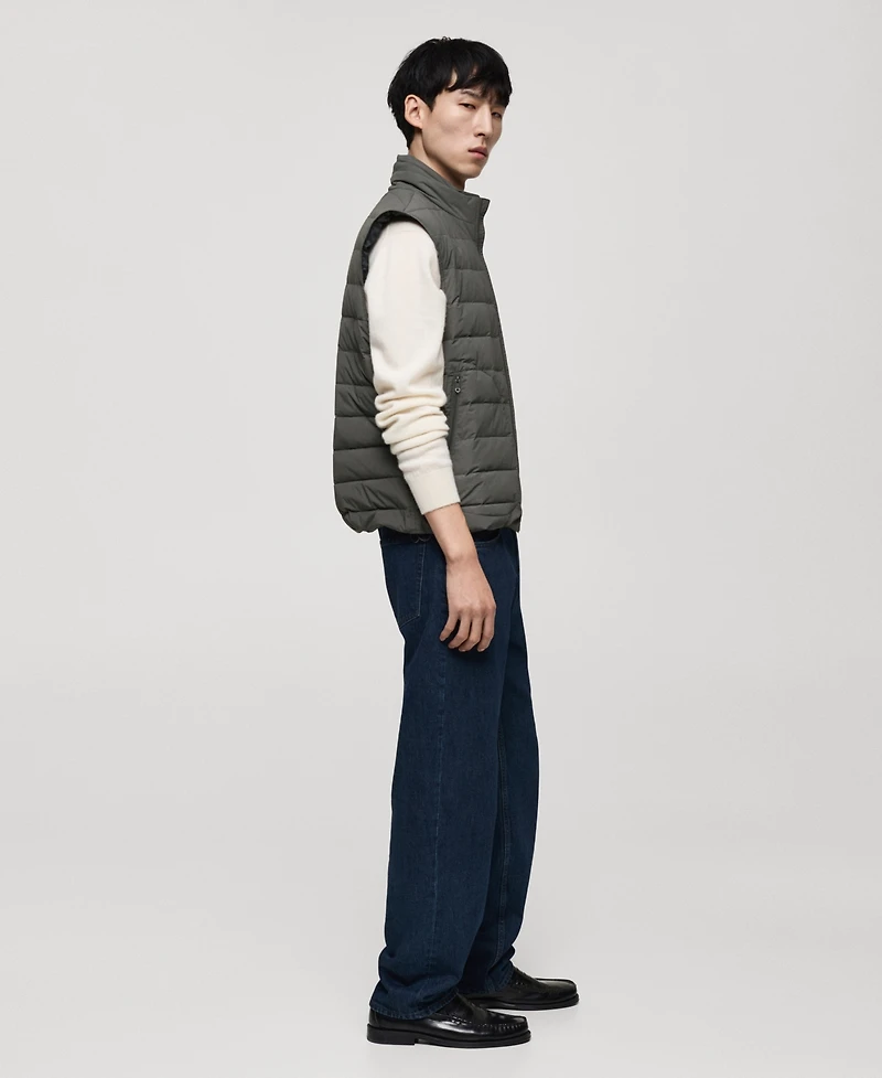 Mango Men's Down And Feather Quilted Vest