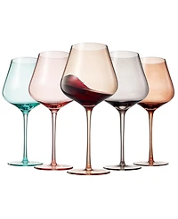 The Wine Savant Colors of Dubai Wine Glasses, Set of 5