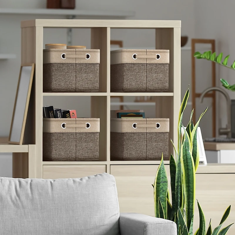 Sorbus 6 Pack 15 inch Collapsible Storage Bins with Handles