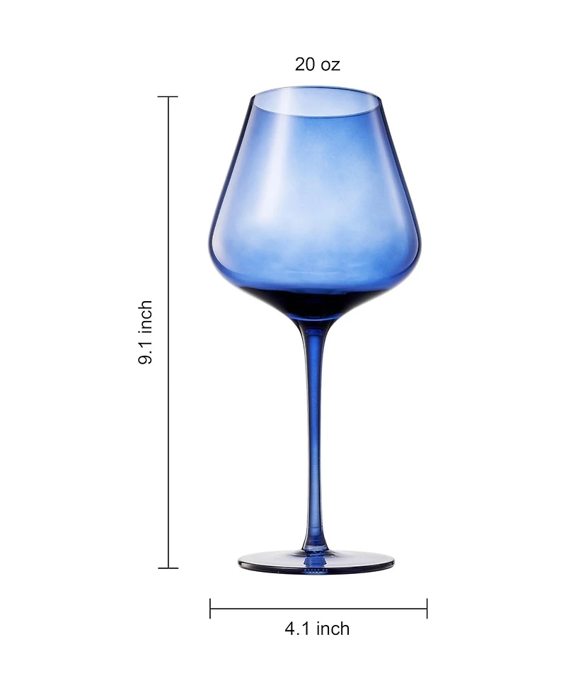 The Wine Savant Colors of Paris France Wine Glasses, Set of 5