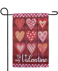 Be My Valentine Plaid and Heart Garden Flag, 12.5" x 18"