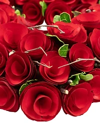 Rose Floral Heart Shaped Artificial Valentine's Day Wreath, 14"