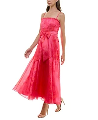 Taylor Women's Printed Pleated Sleeveless Midi Dress