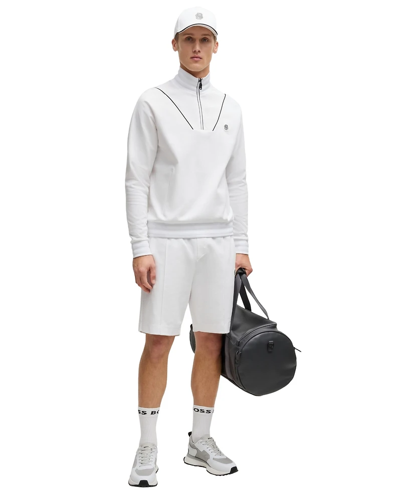 Boss by Hugo Boss Men's Double B Monogram Zip-Neck Sweatshirt