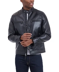 Michael Kors Men's Faux Leather Moto Jacket