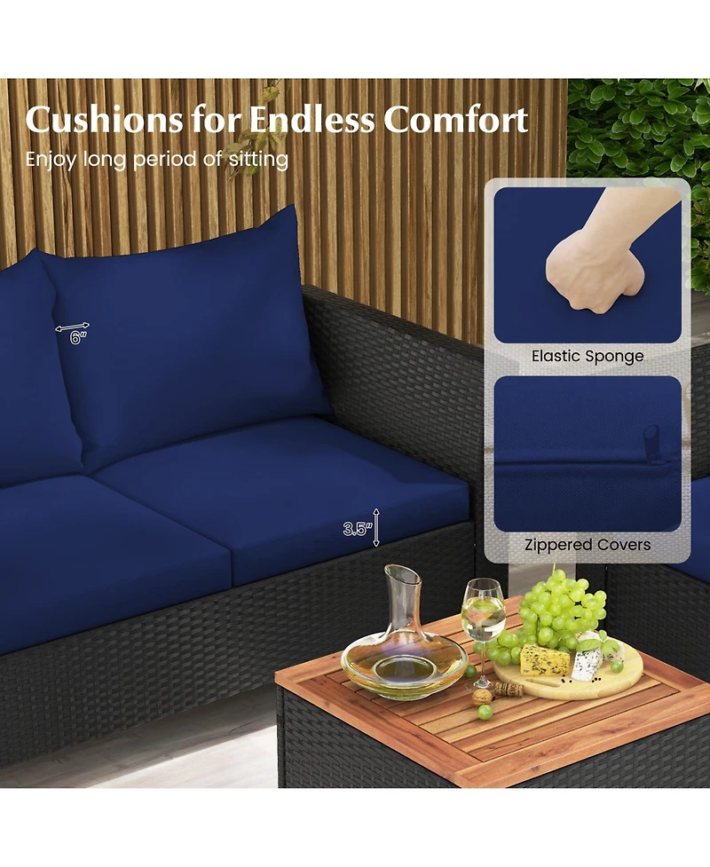 4 Piece Outdoor Conversation Set with Storage Coffee Table