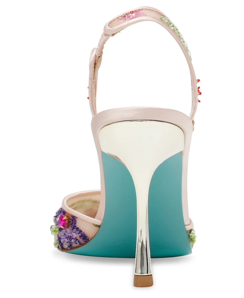 Betsey Johnson Velma Jeweled Mesh Slingback Pumps