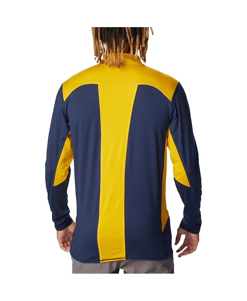 Columbia Men's Navy Notre Dame Fighting Irish Tech Trail Omni-Shade Quarter-Zip Top