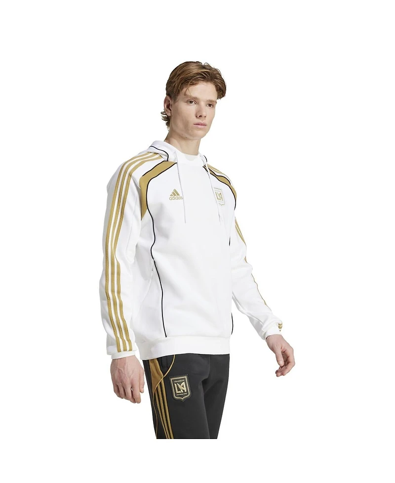 Adidas Men's White Lafc 2025 Travel Pullover Hoodie