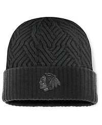 Fanatics Men's Black Chicago Blackhawks Authentic Pro Road Cuffed Knit Hat