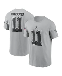 Nike Men's Micah Parsons Gray Dallas Cowboys 2024 Salute To Service Name Number T-Shirt