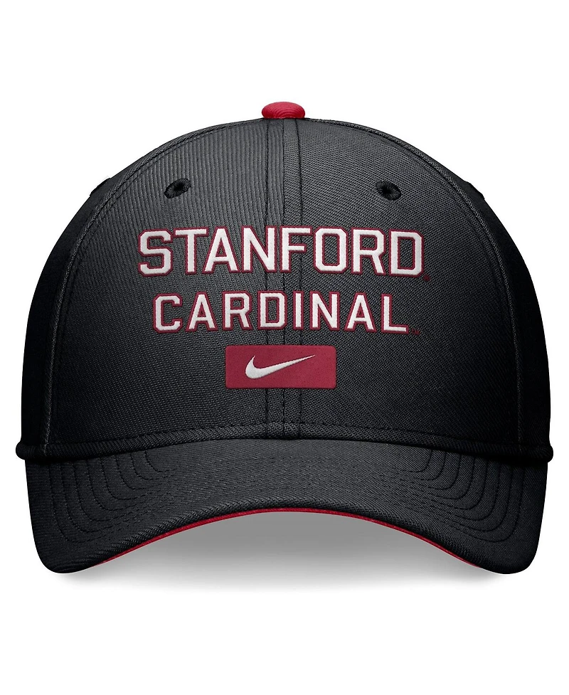 Nike Men's Black Stanford Cardinal Primetime Rise Swoosh Flex Hat