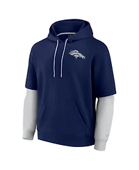 Fanatics Men's and Women's Navy Denver Broncos Sleek Elements Pullover Hoodie
