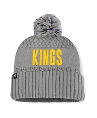 Fanatics Women's Gray Los Angeles Kings Heritage Tilly Cuffed Knit Hat with Pom