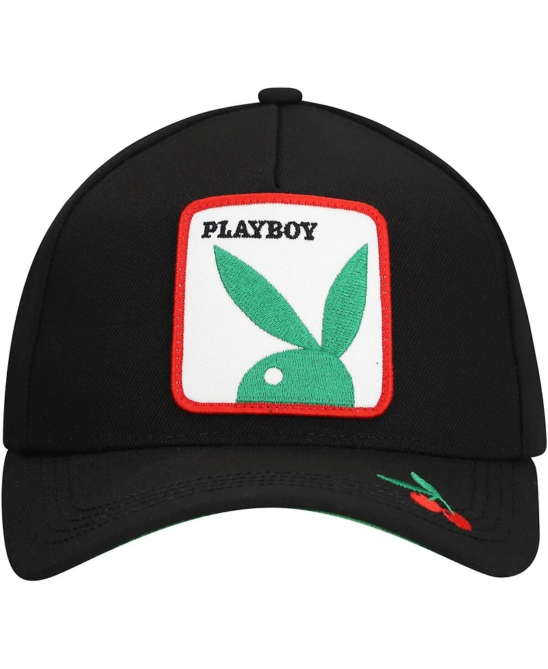 Lids Men's Black Playboy Cherry A-Frame Adjustable Hat