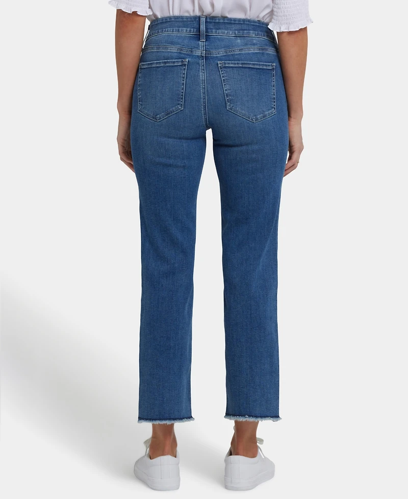 Nydj Women's Marilyn Straight Ankle Frayed Hem Jeans