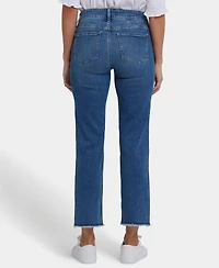 Nydj Women's Marilyn Straight Ankle Frayed Hem Jeans