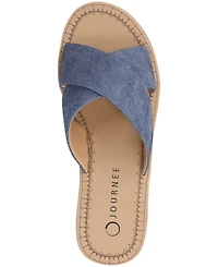 Journee Collection Women's Biara Crisscross Platform Wedge Sandals