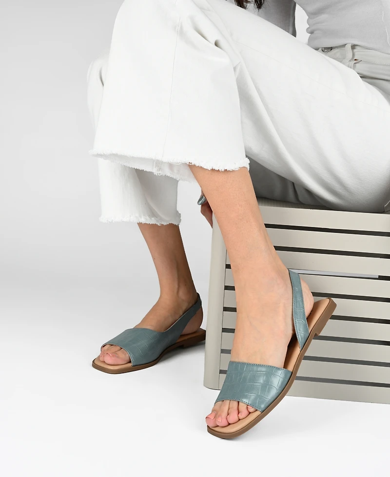 Journee Collection Women's Brinsley Slingback D'Orsay Flat Sandals
