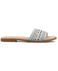 Journee Collection Women's Brodie Perforated Slide Flat Sandals