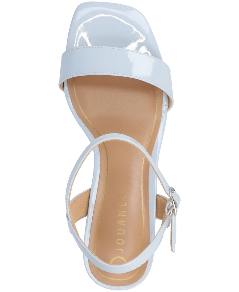 Journee Collection Women's Clayr Ankle Strap Wedge Sandals