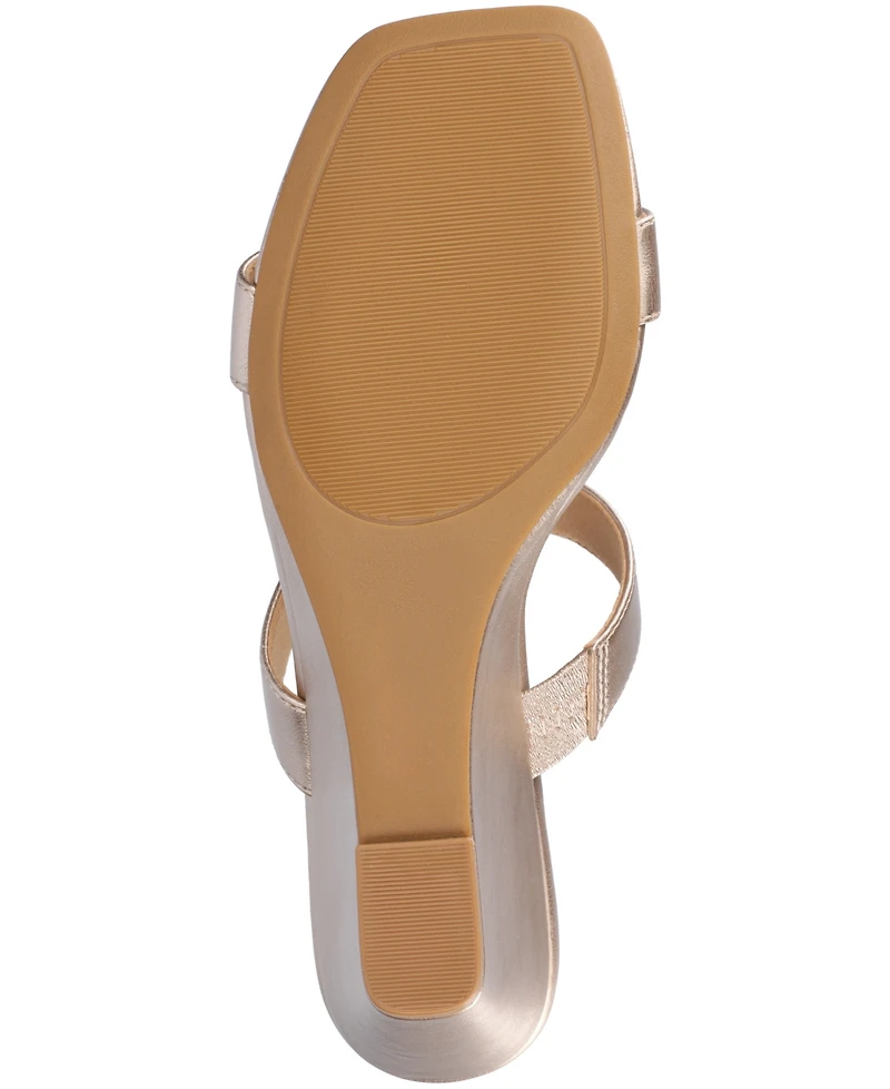 Journee Collection Women's Clodie T Strap Dress Wedge Sandals