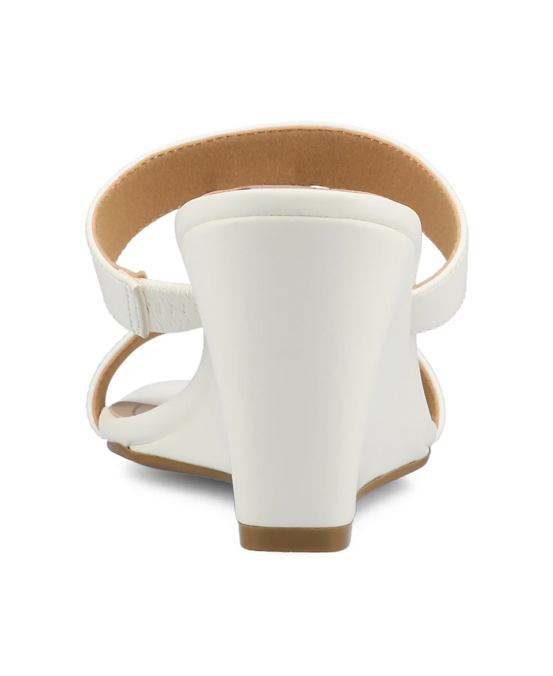 Journee Collection Women's Clodie T Strap Dress Wedge Sandals