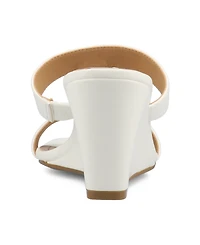 Journee Collection Women's Clodie T Strap Dress Wedge Sandals