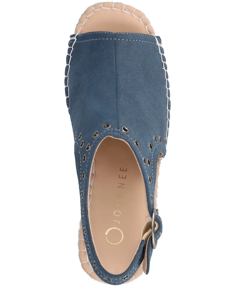 Journee Collection Women's Crisie Peep Toe Espadrille Wedge Sandals
