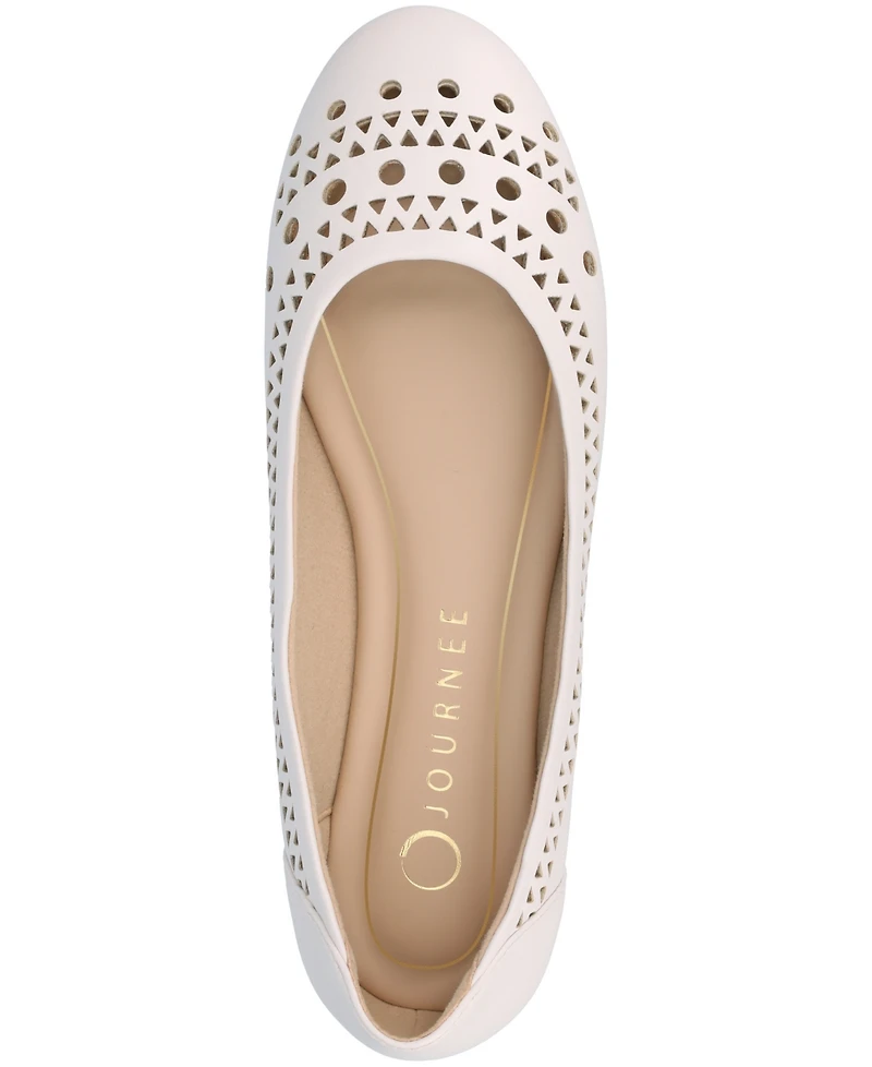 Journee Collection Women's Kamrah Perforated Ballet Flats