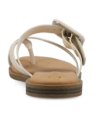Journee Collection Women's Layra Strappy Buckle Flat Sandals