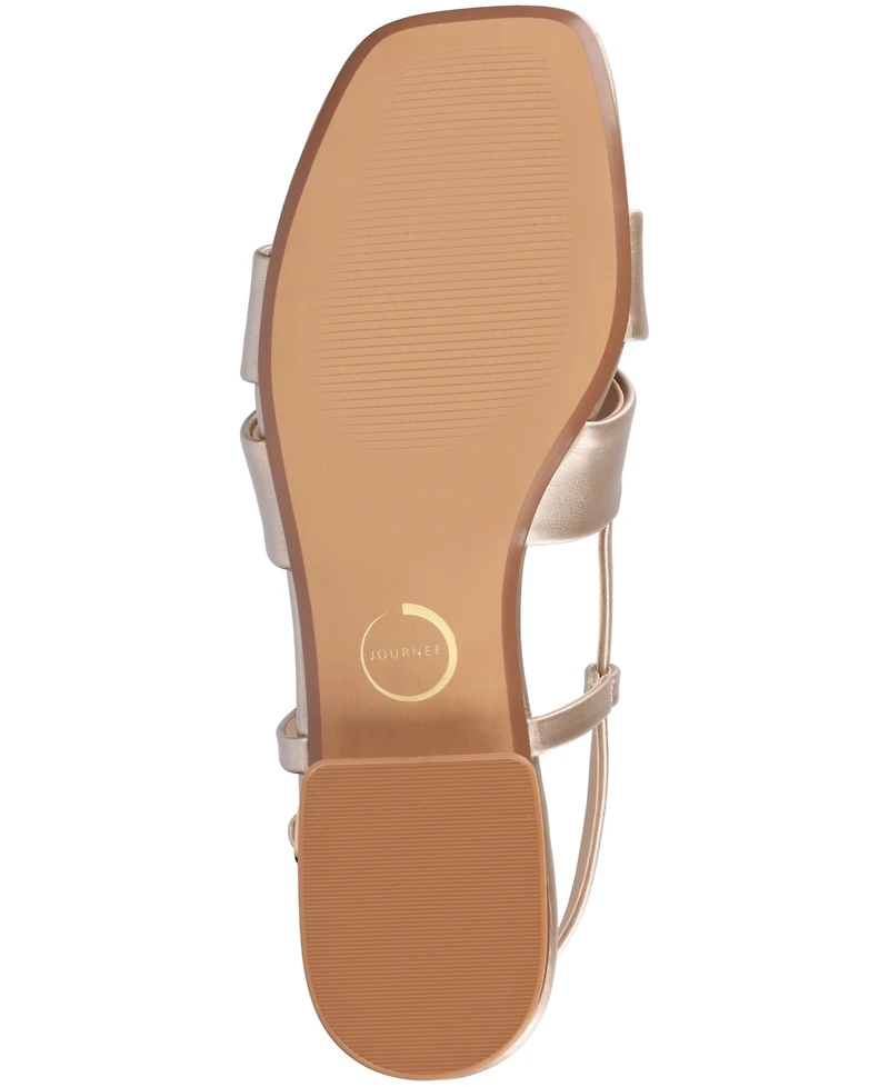 Journee Collection Women's Tabatha Block Heel Slingback Flat Sandals