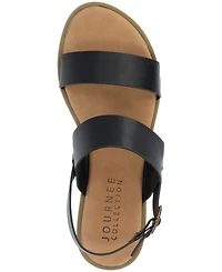 Journee Collection Women's Lavine Double Strap Flat Sandals