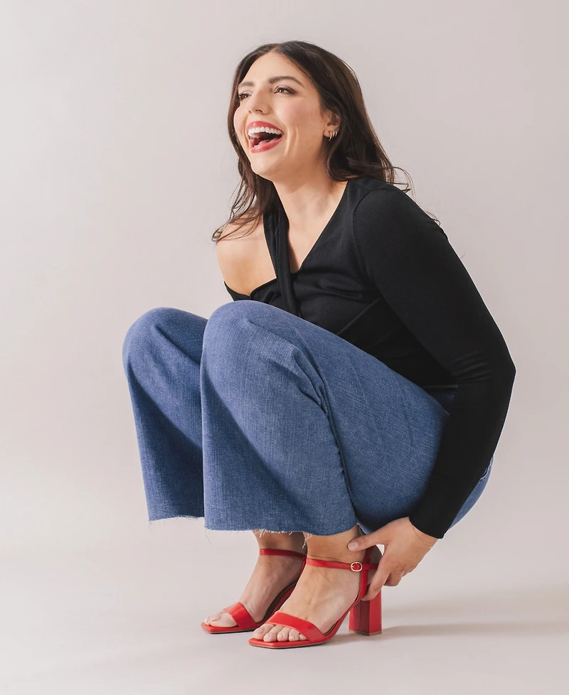 Journee Collection Women's Tivona Square Toe Block Heel Dress Sandals