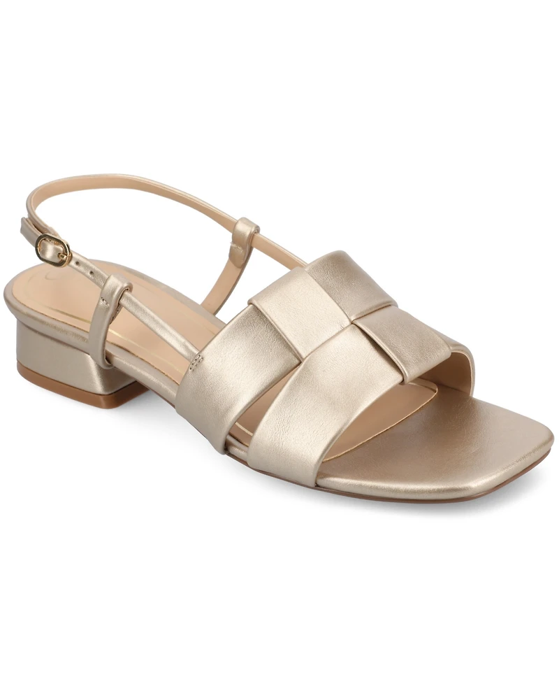 Journee Collection Women's Tabatha Block Heel Slingback Flat Sandals