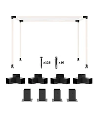 Outsunny 8PCS Pergola Kit Brackets for 4"x4" (Actual 3.6"x3.6") Lumber