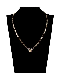 Disney Multi Color Crystal Mickey Mouse Curb Necklace and Hoop Earring Set
