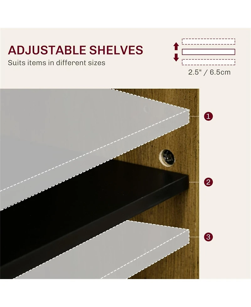 Kitchen Storage Cabinet and Sideboard with Doors and Shelves for Organized Storage