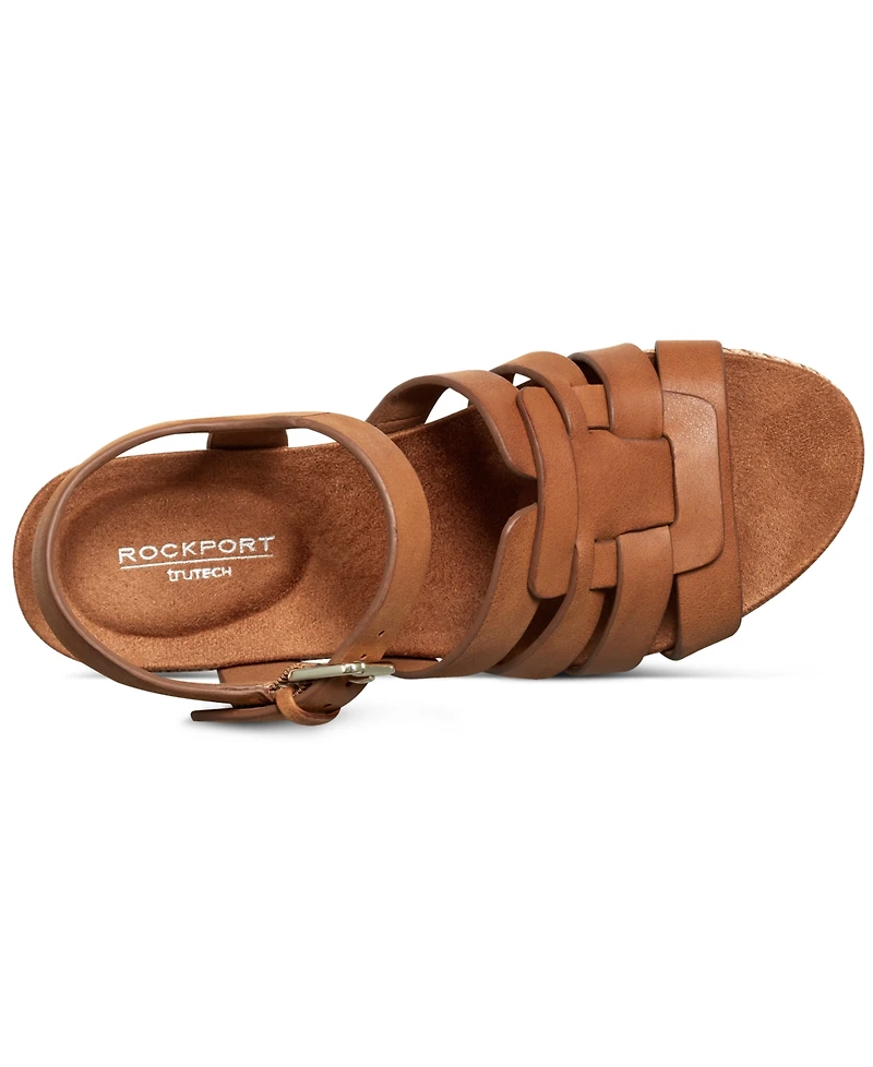 Rockport Women's Bessa Open Toe Strappy Wedge Sandals